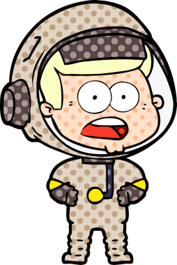 Karikatür bir insan tarafından çizilen astronotu şaşırttı.