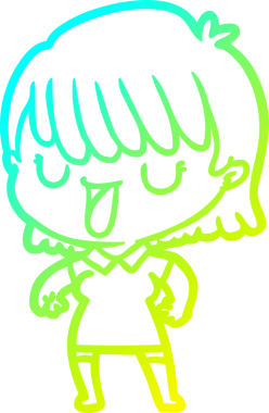 Bir insan tarafından çizilmiş bir karikatür kadın çizimi.