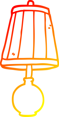 Bir insan tarafından çizilmiş karikatür masa lambası çizimi.