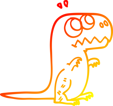 Bir insan tarafından çizilen kükreyen bir çizgi filmin sıcak gradyan çizimi