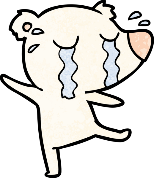 Bir insan tarafından çizilmiş ağlayan kutup ayısı çizgi filmi