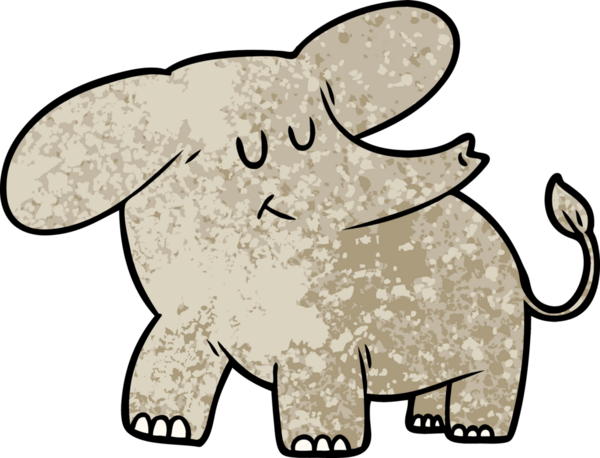 Bir insan tarafından çizilmiş bir fil.