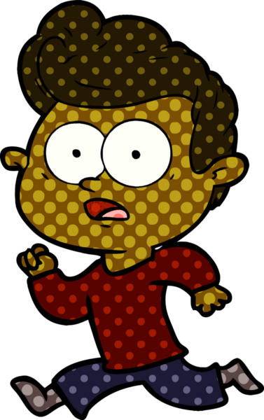 Bir insan tarafından çizilen şok olmuş karikatür adam.