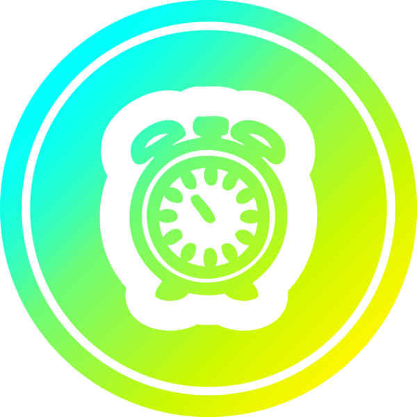 Alarm saati dairesel simgesi, bir insan tarafından çizilmiş havalı gradyan bitiş