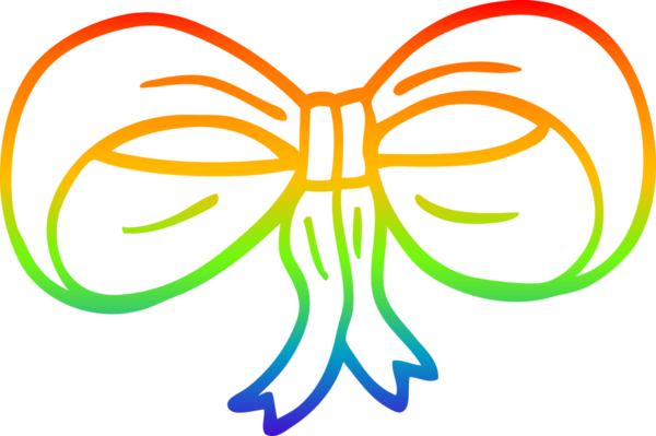 gökkuşağı gradyan çizgi çizimi bir insan tarafından çizilmiş bir fiyonk