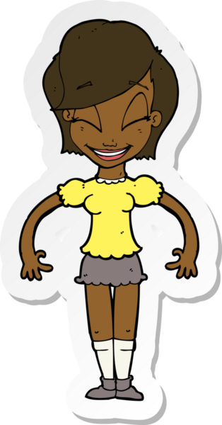 Bir insan tarafından çizilmiş güzel bir karikatür çıkartması.