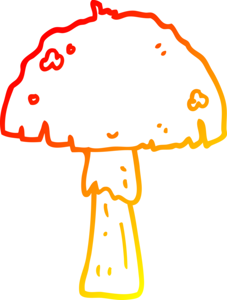 Bir insan tarafından çizilmiş bir mantarın sıcak gradyan çizimi