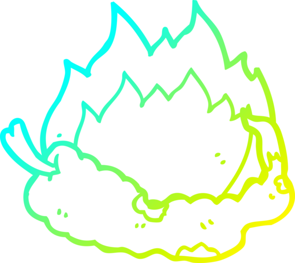 Bir insan tarafından çizilmiş sıcak kırmızı biber çizgi filminin soğuk gradyan çizimi