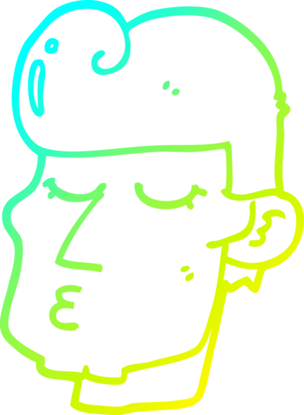 Bir insan tarafından çizilmiş yakışıklı bir çizgi film karakteri.