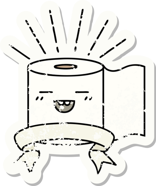 Bir insan tarafından çizilmiş eski bir dövme stili tuvalet kağıdı çıkartması.