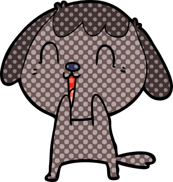 Bir insan tarafından çizilmiş şirin bir çizgi film köpeği.