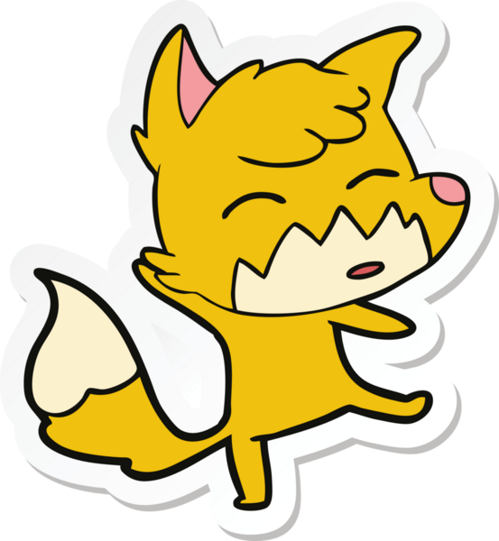 Bir insan tarafından çizilmiş bir tilkinin çıkartması.