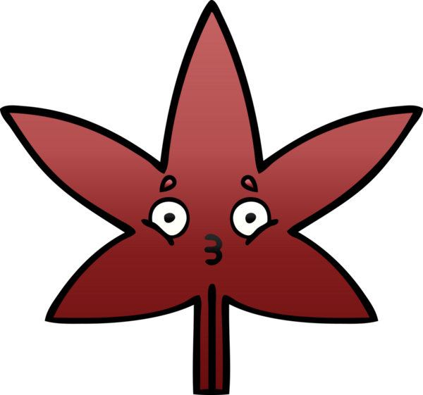 Bir insan tarafından çizilen güz yaprağının gölgelenmiş karikatürü