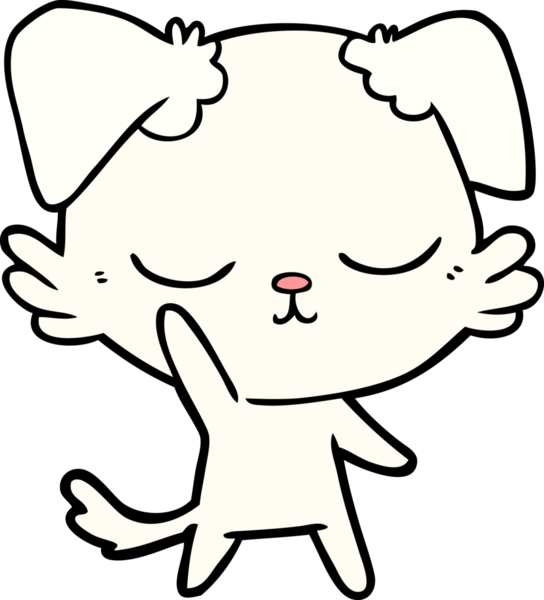 Bir insan tarafından çizilmiş şirin bir çizgi film köpeği.