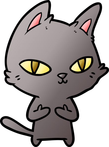 Bir insan tarafından çizilmiş çizgi film kedisi.