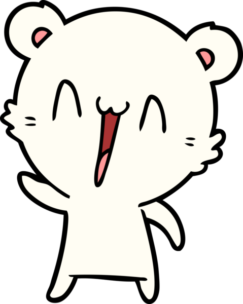 Bir insan tarafından çizilmiş mutlu kutup ayısı karikatürü