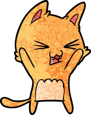 Bir insan tarafından çizilmiş kedi tıslaması.