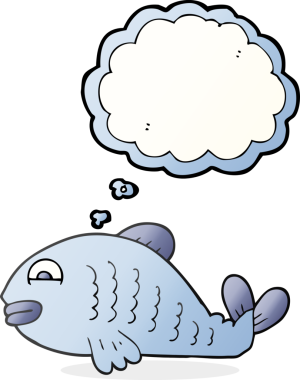 Bir insan tarafından çizilmiş serbest çizim balon balığı.