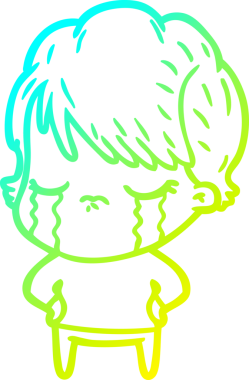 Bir insan tarafından çizilmiş ağlayan bir karikatür çizimi.