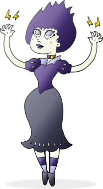 Bir insan tarafından çizilmiş serbest çizim vampir kız.