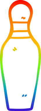 gökkuşağı gradyan çizgi çizimi bir insan tarafından çizilmiş bir bovling pimi