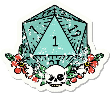 Doğal bir zarın grunge sticker 'ı bir insan tarafından çizilmiş çiçek elementleriyle yuvarlanıyor.