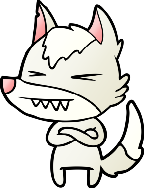 Bir insan tarafından çizilmiş kızgın kurt çizgi filmi.