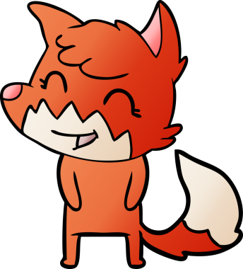 Bir insan tarafından çizilmiş mutlu çizgi film tilkisi.