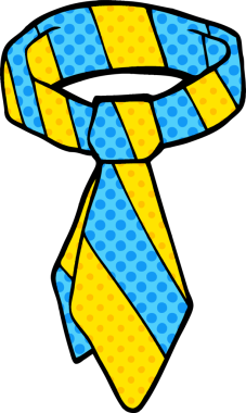 Bir insan tarafından çizilmiş karikatür kravatı.