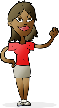 Bir insan tarafından çizilmiş karikatür kadın.