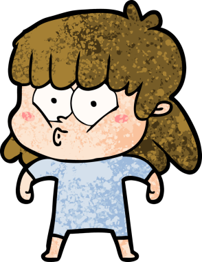 Bir insan tarafından çizilmiş ıslık çalan kız.