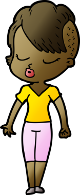 Bir insan tarafından çizilmiş güzel hippi kız.