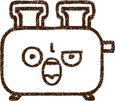 Bir insan tarafından çizilmiş tost makinesi kömürü.