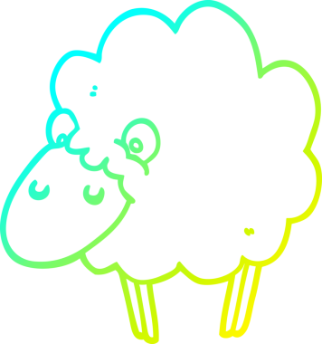 Bir insan tarafından çizilmiş bir koyunun soğuk gradyan çizgisi