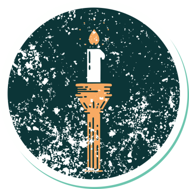 Bir insan tarafından çizilmiş bir şamdanın sembolik dövmeli görüntüsü.