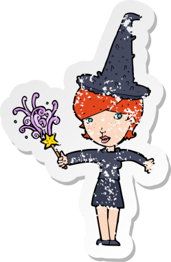 Bir insan tarafından çizilmiş bir cadılar bayramı çizgi filminin gerilimli yapıştırması.