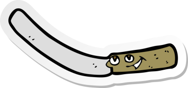 Bir insan tarafından çizilmiş bir mutfak bıçağının çıkartması.