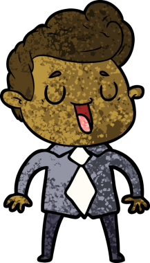 Bir insan tarafından çizilmiş mutlu çizgi film adamı.