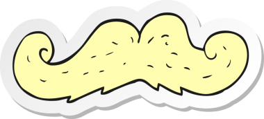 Bir insan tarafından çizilmiş çizgi film bıyığının çıkartması.