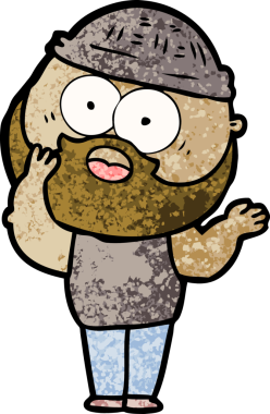 Bir insan tarafından çizilmiş sakallı bir adam.