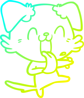 Bir insan tarafından çizilmiş soluyan bir köpeğin soğuk eğimli çizgisi.