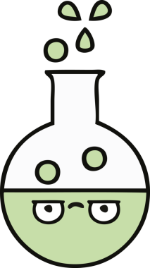 Bir insan tarafından çizilmiş bir test tüpü karikatürü.