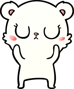 Bir insan tarafından çizilmiş mutlu kutup ayısı karikatürü