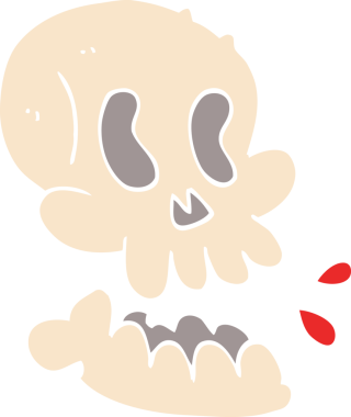 Bir insan tarafından çizilmiş karalama kafatası.