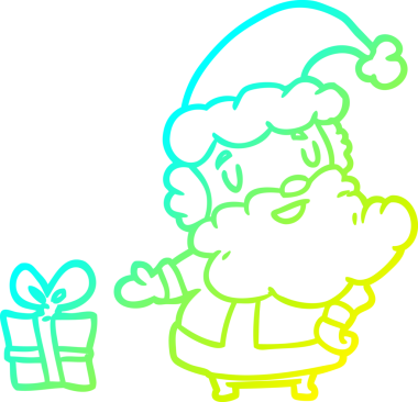 Bir insan tarafından çizilmiş Noel Baba 'nın soğuk gradyan çizimi.