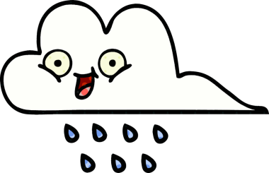 Bir insan tarafından çizilmiş bir yağmur bulutu çizgi filmi.