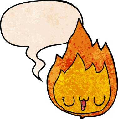 bir insan tarafından çizilmiş eski dokularda konuşma baloncuğu olan çizgi film alevi