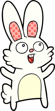 Bir insan tarafından çizilmiş mutlu çizgi film tavşanı