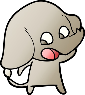 Bir insan tarafından çizilmiş şirin bir fil.