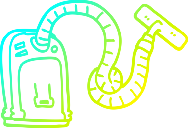 Bir insan tarafından çizilen çizgi film süpürgesinin soğuk gradyan çizgisi.